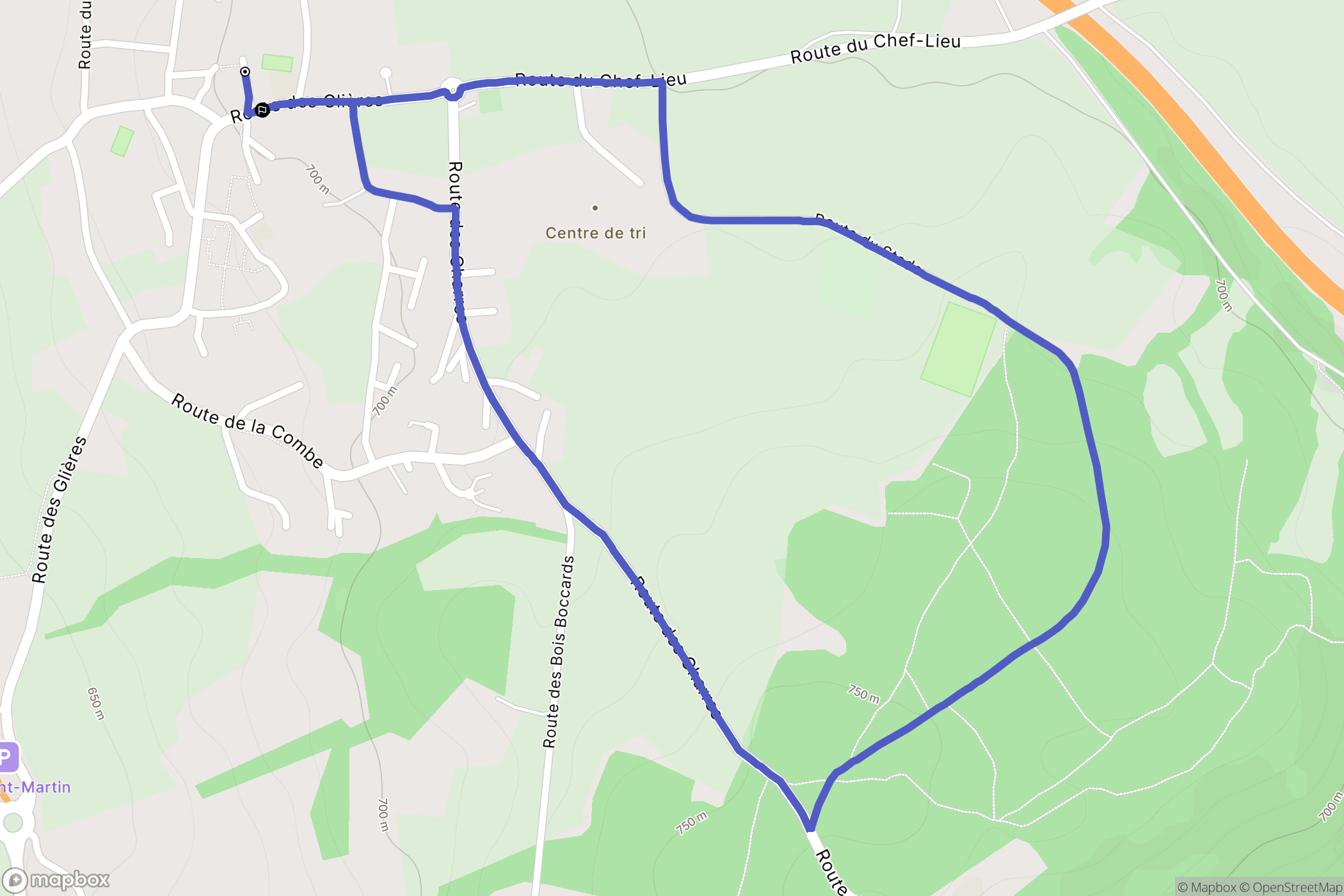 Villy-le-Pelloux : carte du parcours de randonnée - France