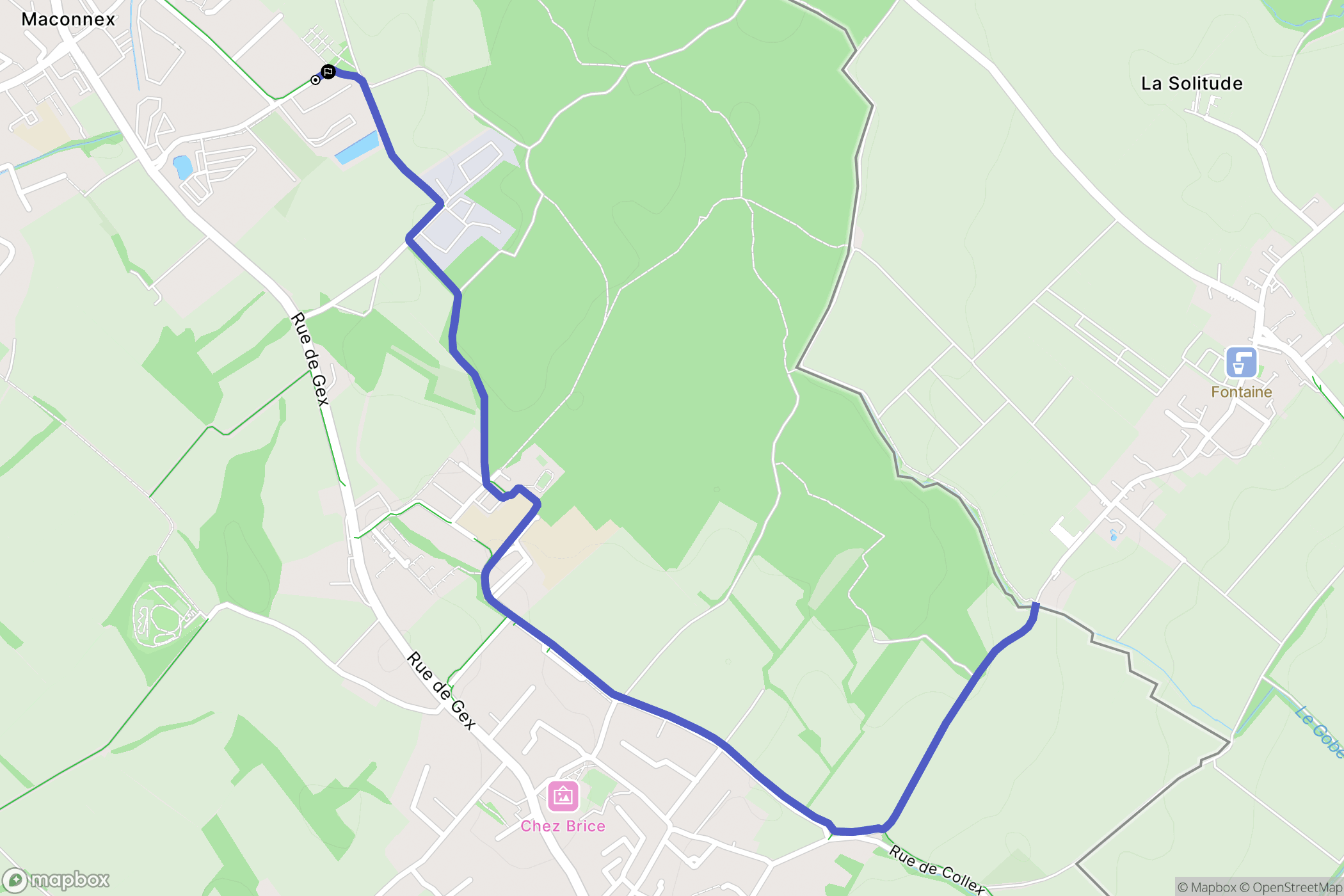 Ornex : carte du parcours de randonnée - France
