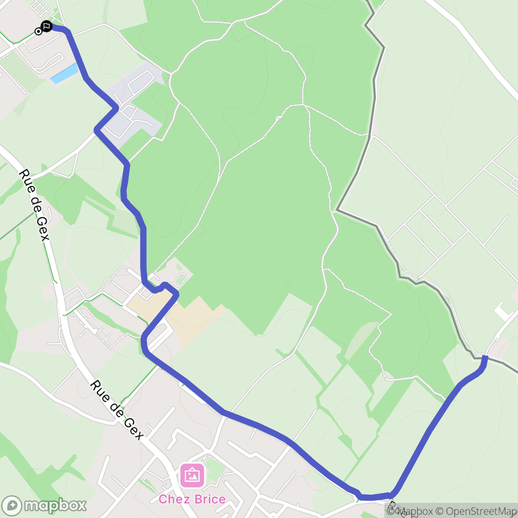Ornex : carte du parcours de randonnée - France