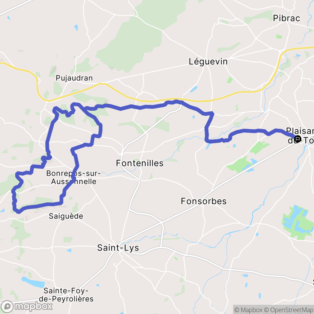 Plaisance-du-Touch : carte du parcours de randonnée - France