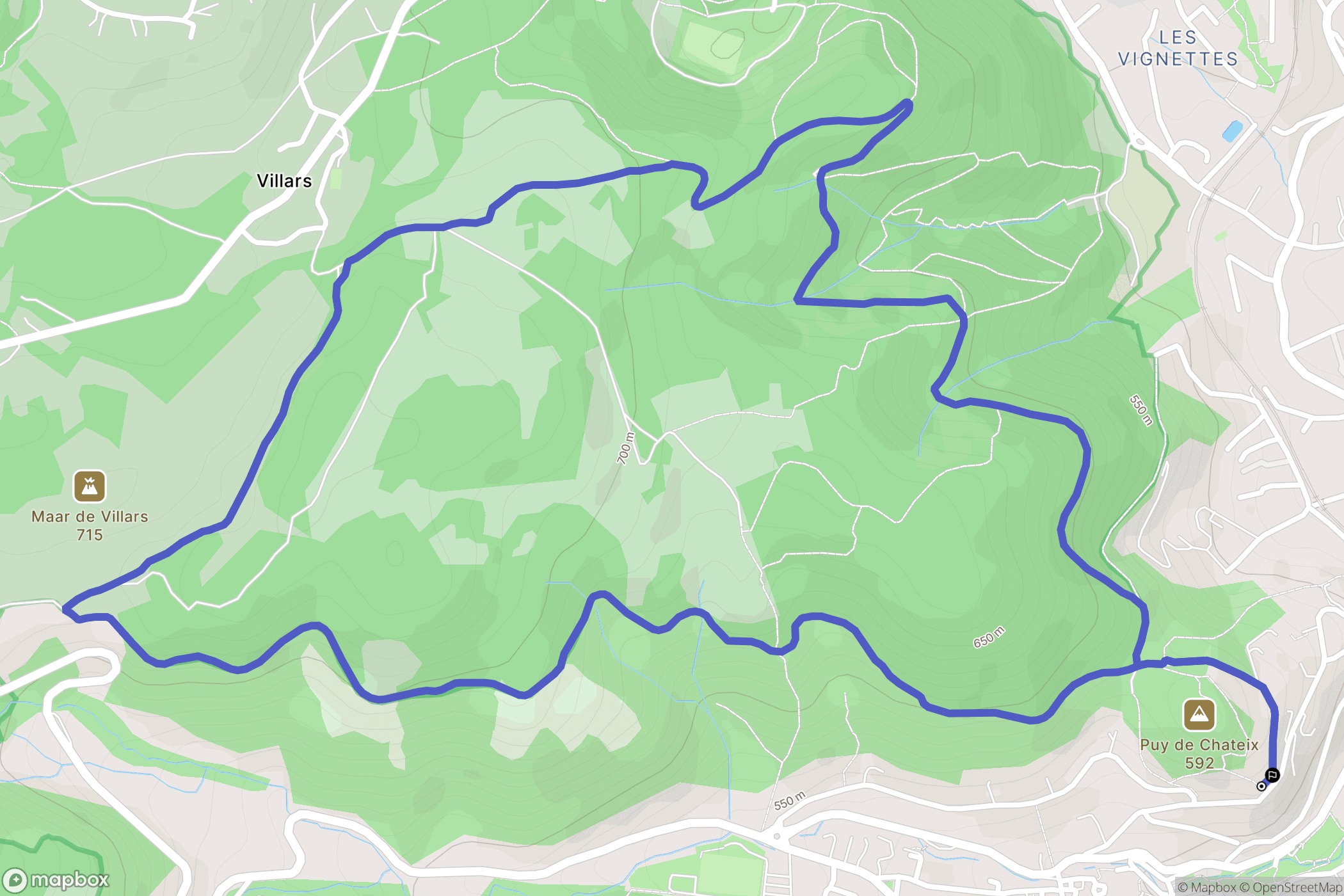 Royat : carte du parcours de randonnée - France