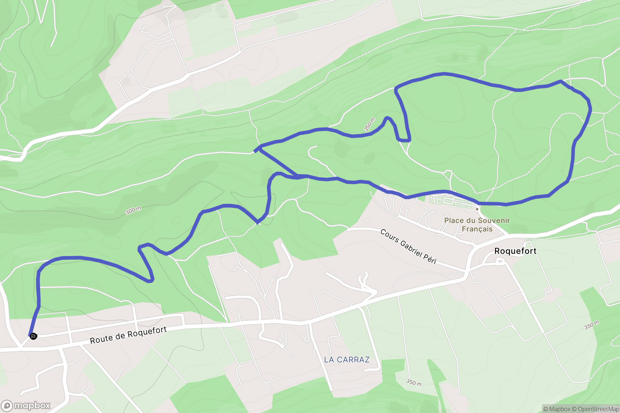 Roquefort-la-Bédoule : carte du parcours de randonnée - France
