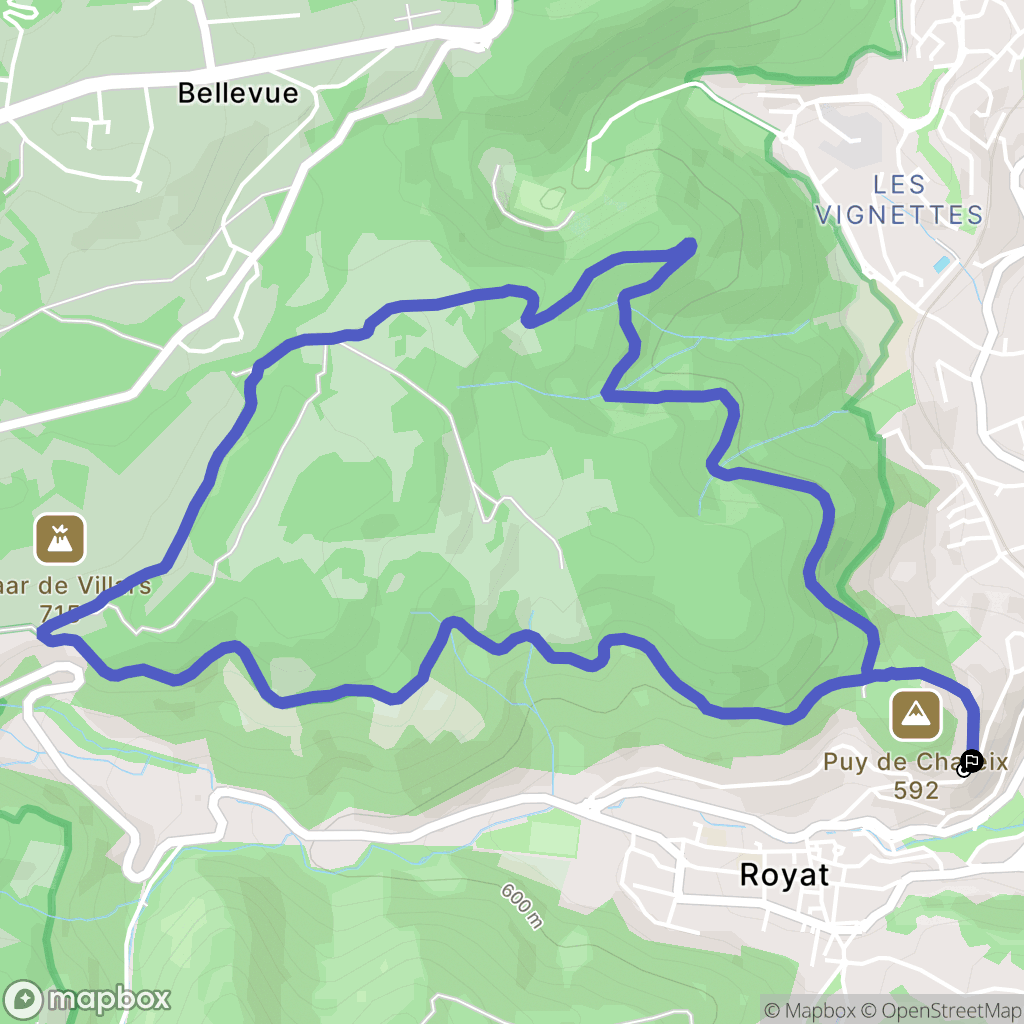 Royat : carte du parcours de randonnée - France