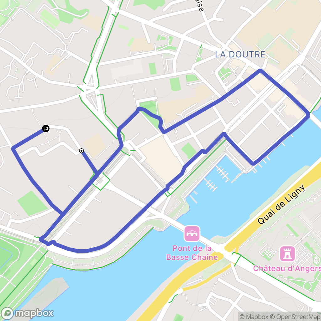 Angers : carte du parcours de randonnée - France