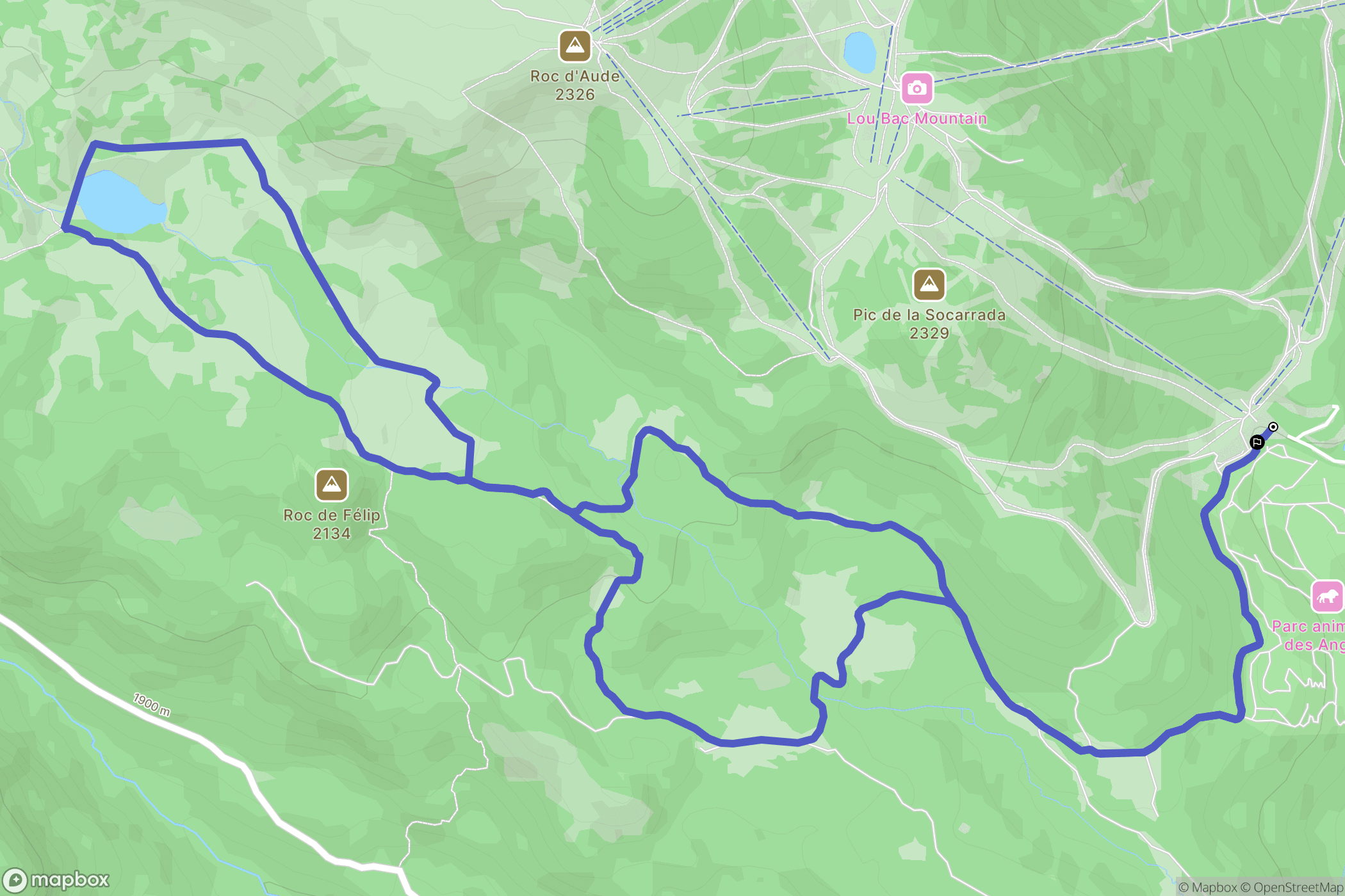 Les Angles : carte du parcours de randonnée - France