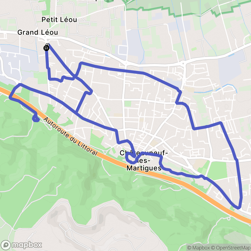 Châteauneuf-les-Martigues : carte du parcours de randonnée - France