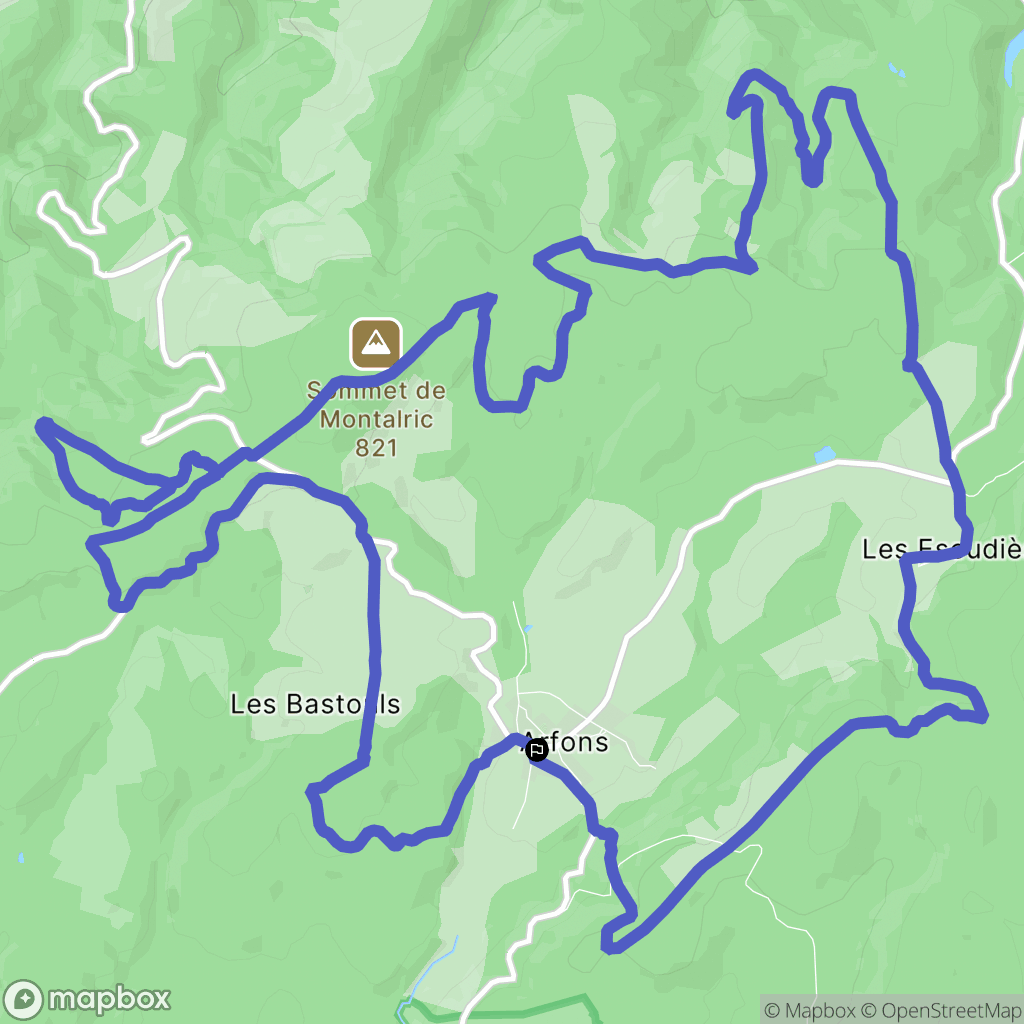 Arfons : carte du parcours de randonnée - France