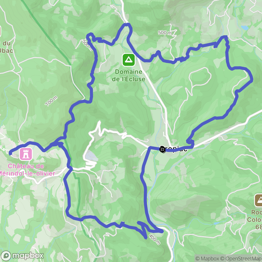 Propiac : carte du parcours de randonnée - France