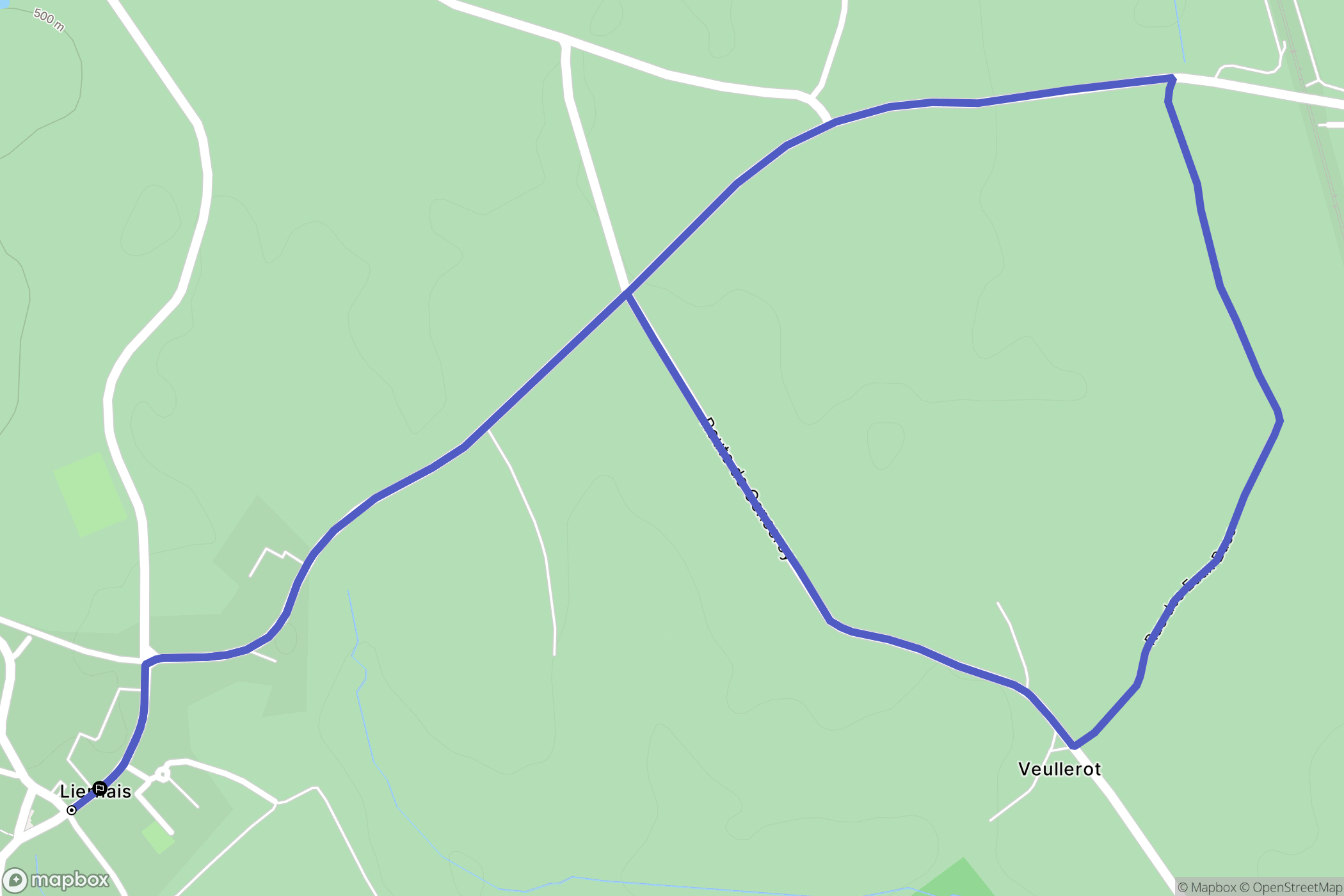 Liernais : carte du parcours de randonnée - France