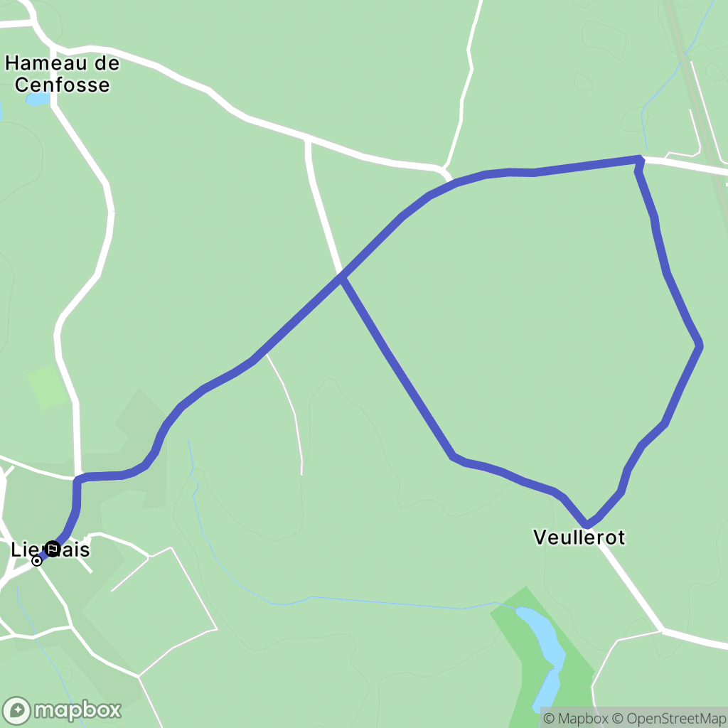 Liernais : carte du parcours de randonnée - France