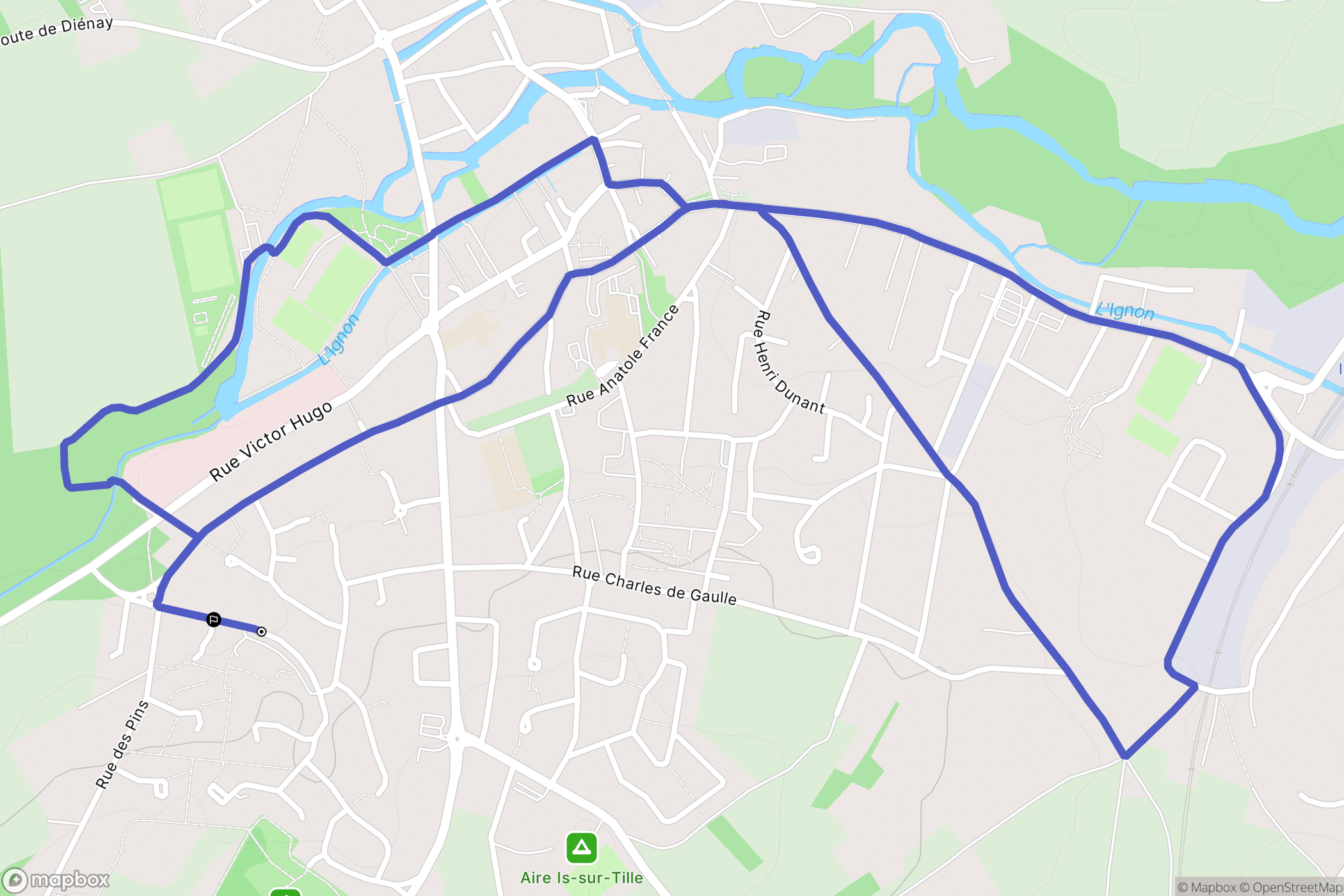 Is-sur-Tille : carte du parcours de randonnée - France
