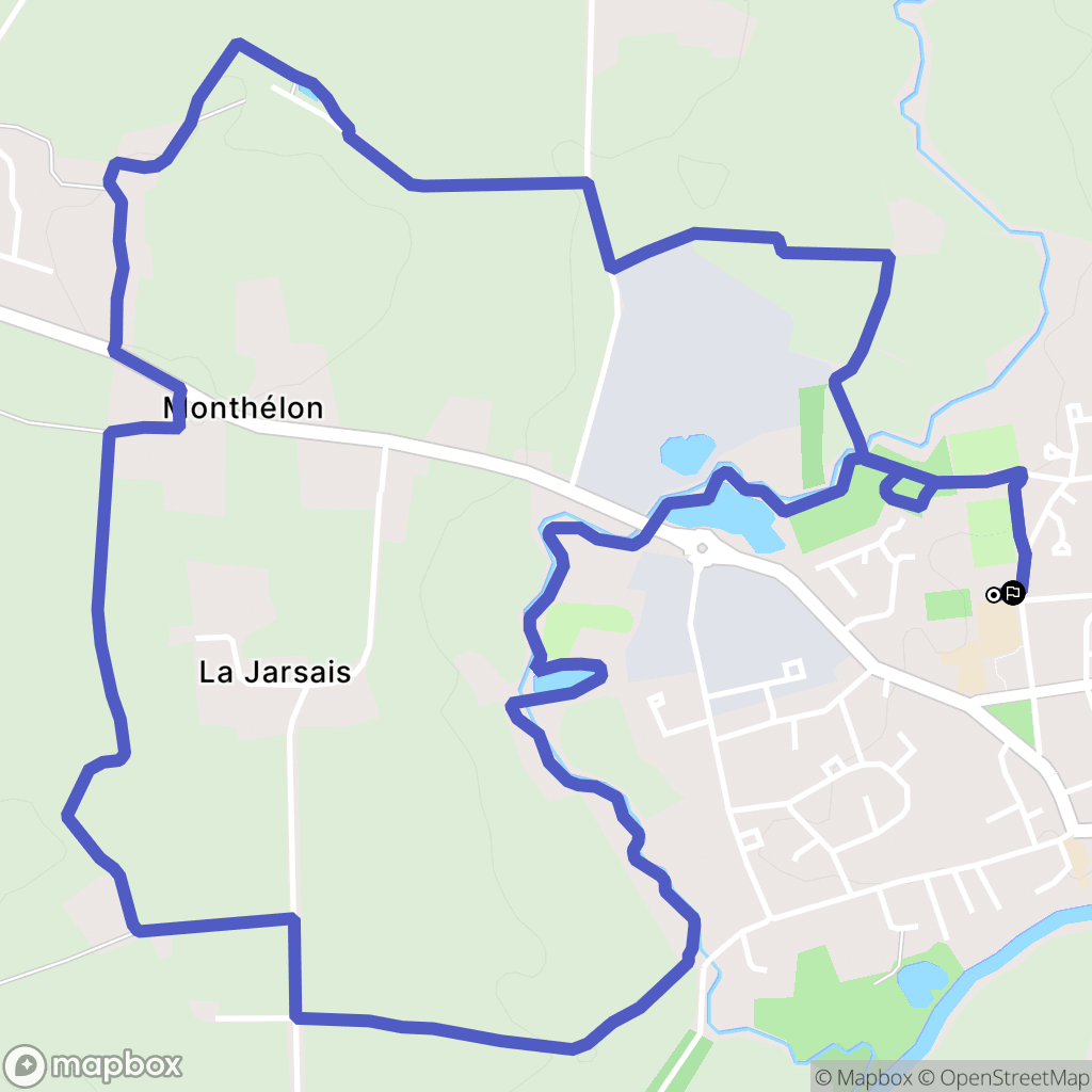 Acigné : carte du parcours de randonnée - France