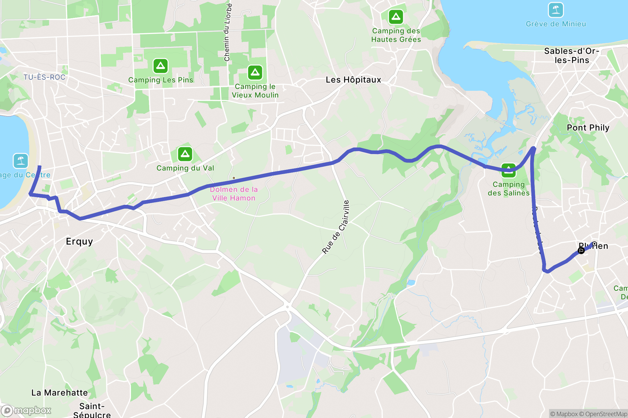 Plurien : carte du parcours de randonnée - France