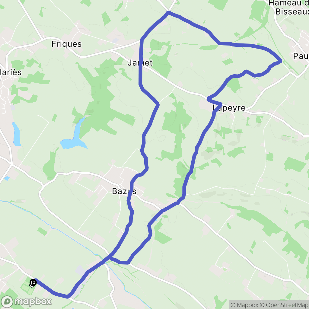 Montberon : carte du parcours de randonnée - France