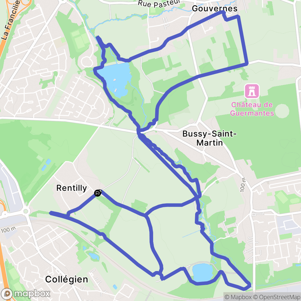 Bussy-Saint-Martin : carte du parcours de randonnée - France