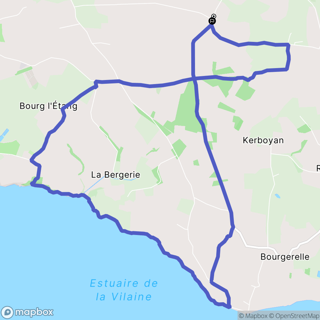 Muzillac : carte du parcours de randonnée - France