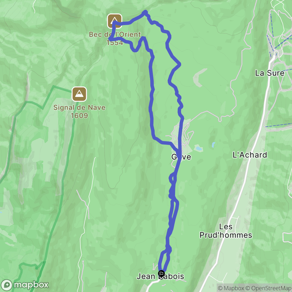 Autrans : carte du parcours de randonnée - France
