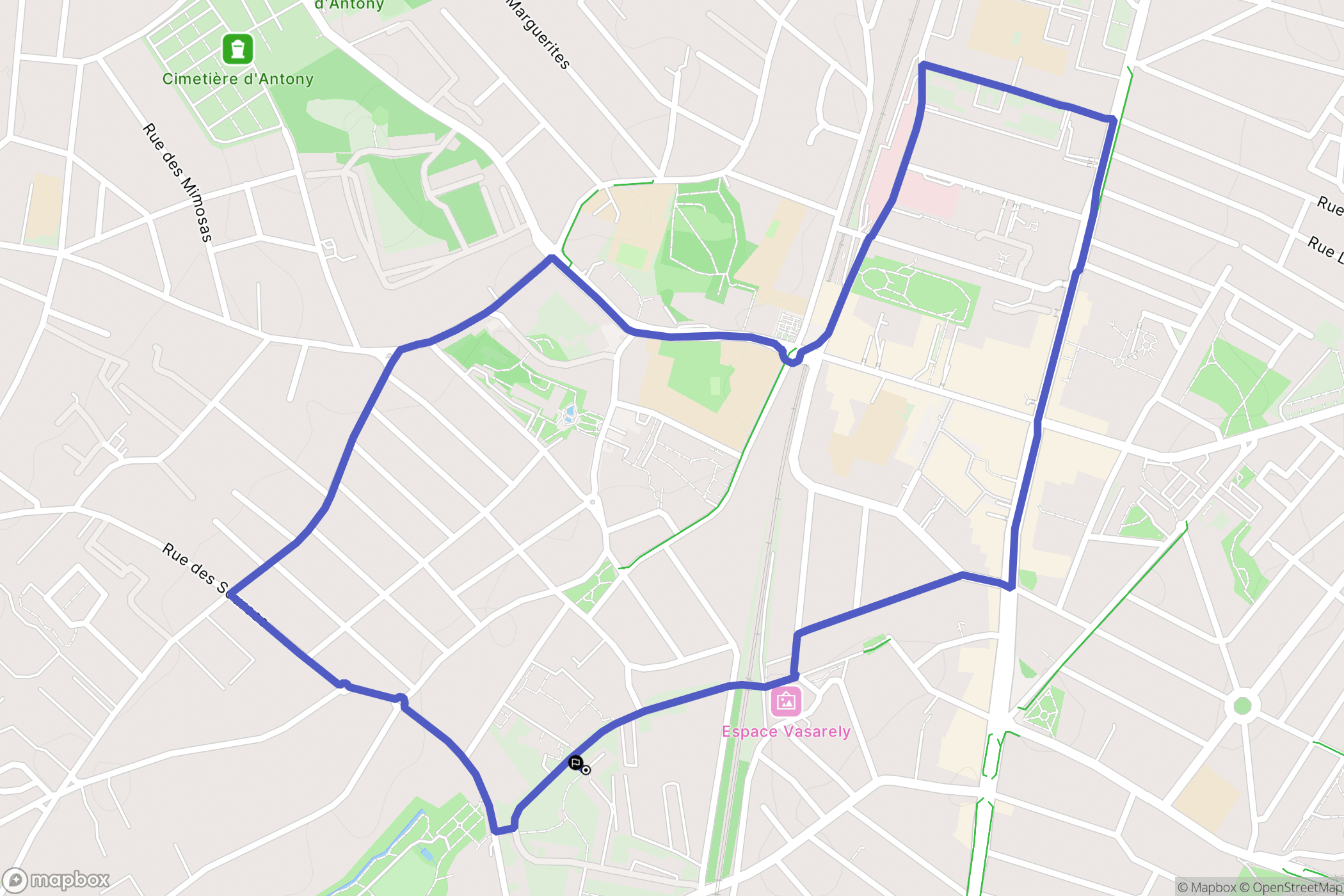 Antony : carte du parcours de randonnée - France