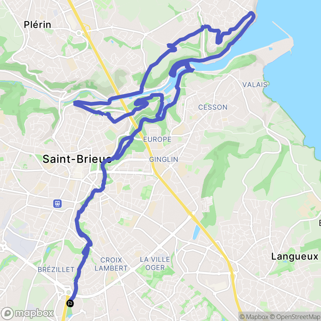 Saint Brieux : carte du parcours de randonnée - France