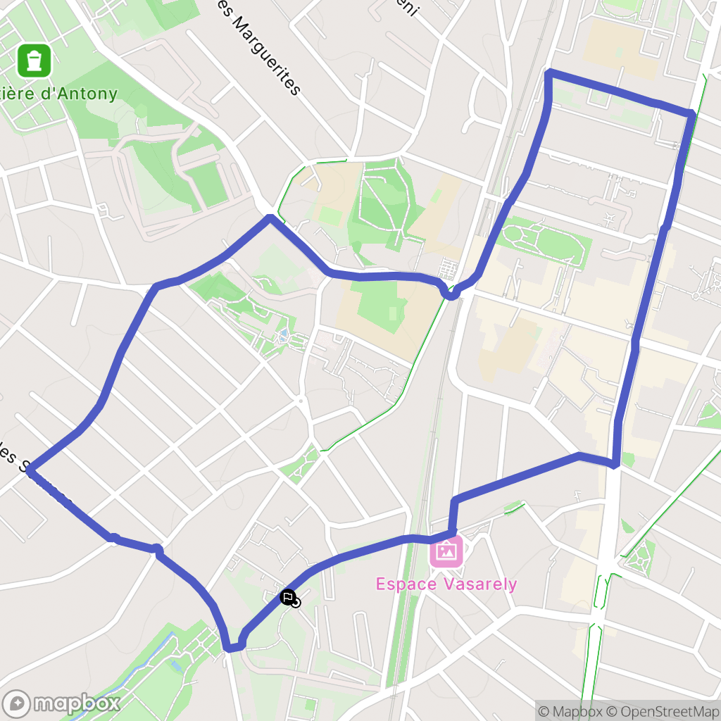 Antony : carte du parcours de randonnée - France