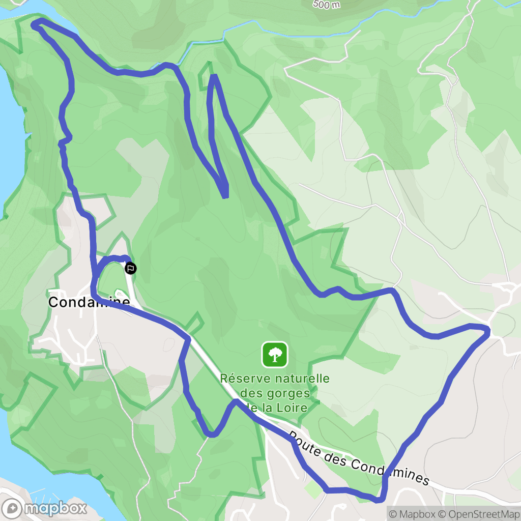 Saint-Étienne : carte du parcours de randonnée - France