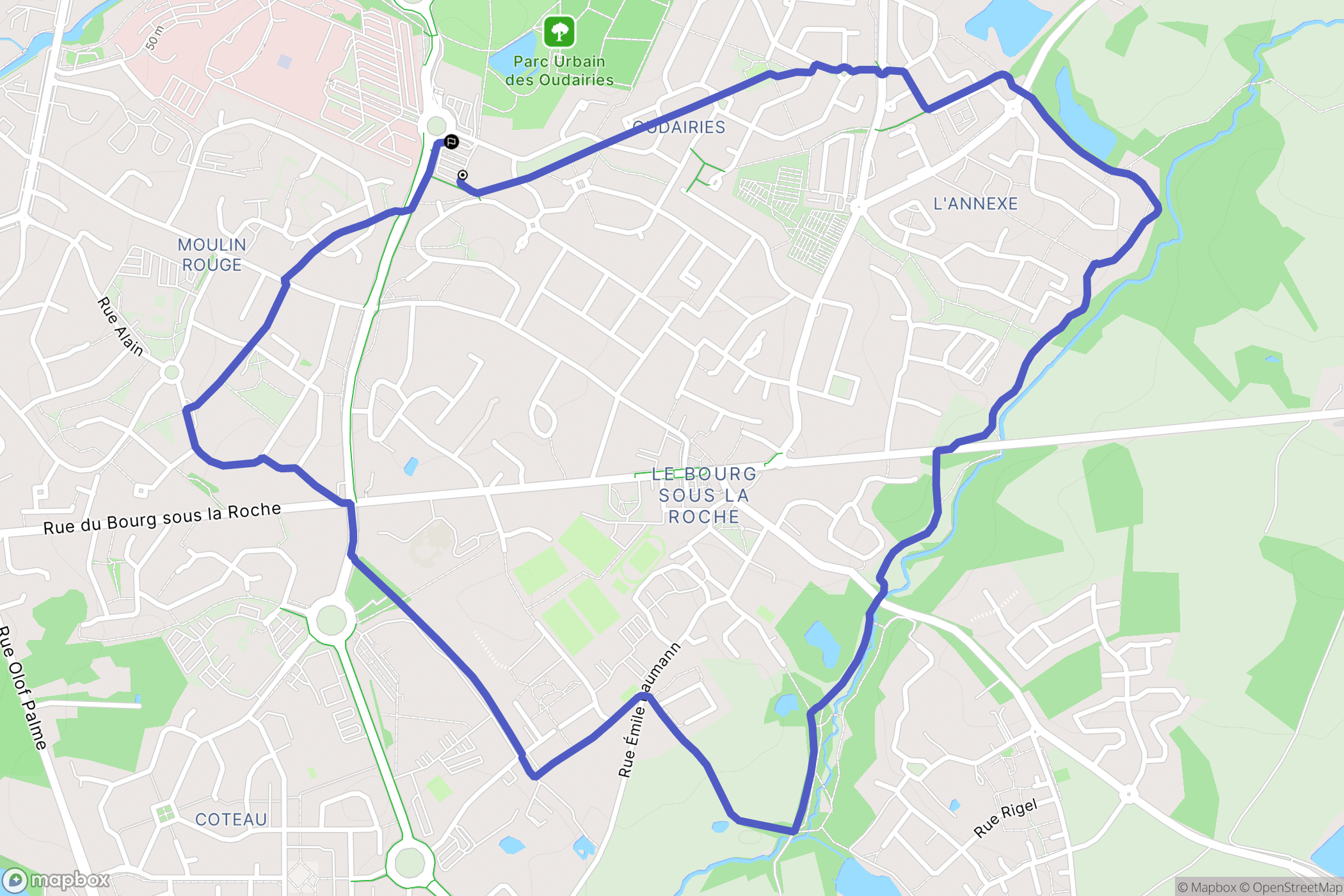 La Roche-sur-Yon : carte du parcours de randonnée - France