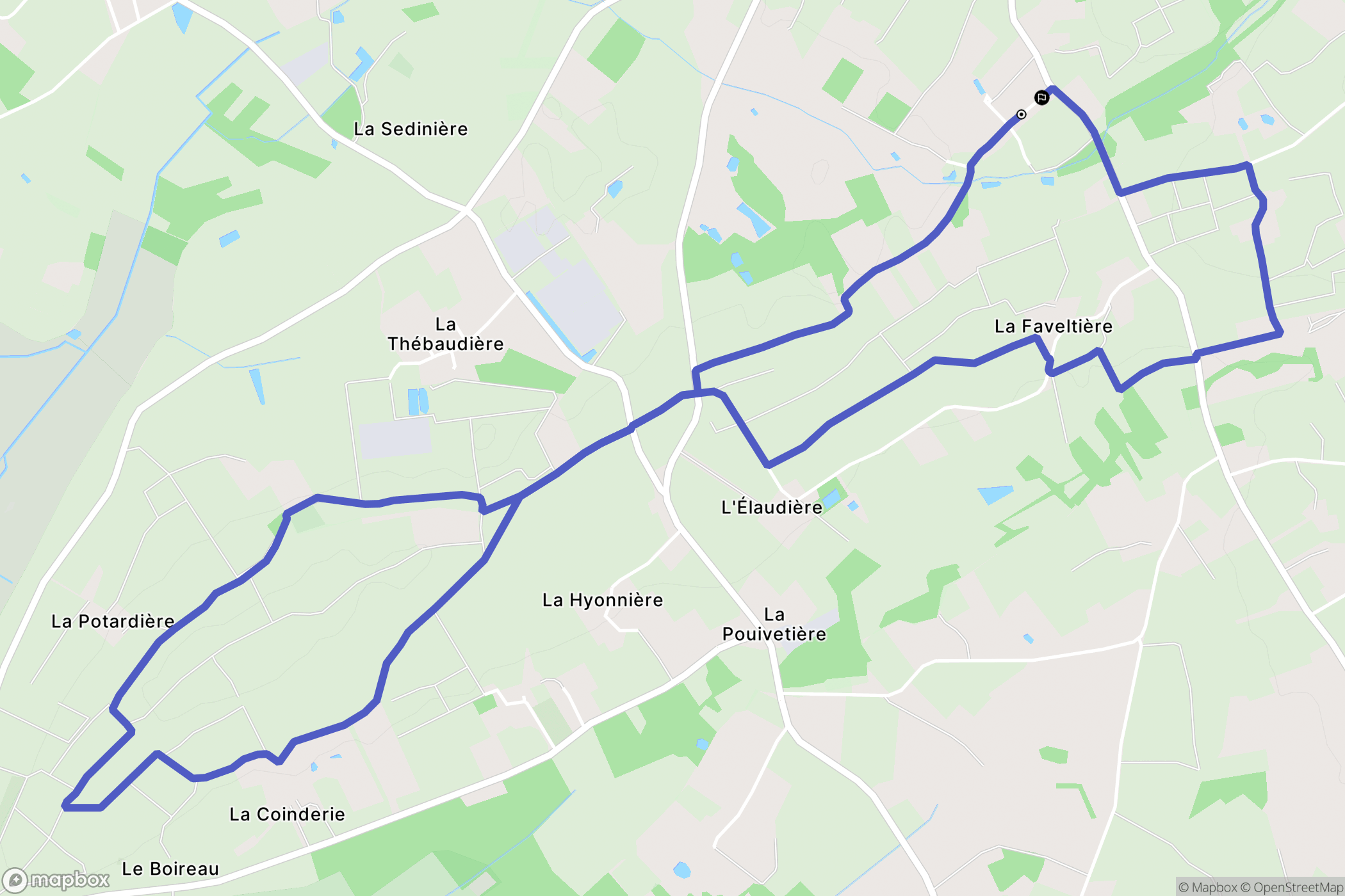 Le Loroux-Bottereau : carte du parcours de randonnée - France