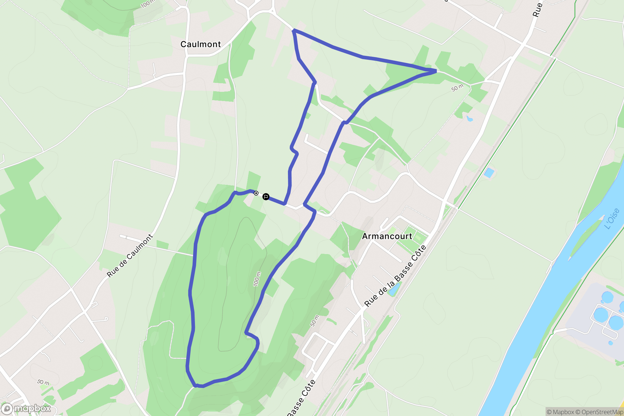 Armancourt : carte du parcours de randonnée - France