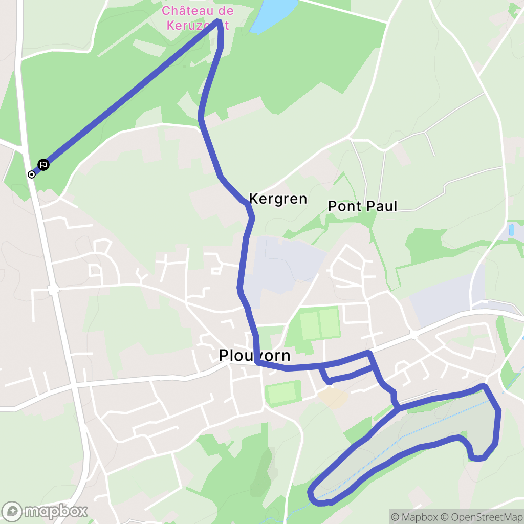 Plouvorn : carte du parcours de randonnée - France