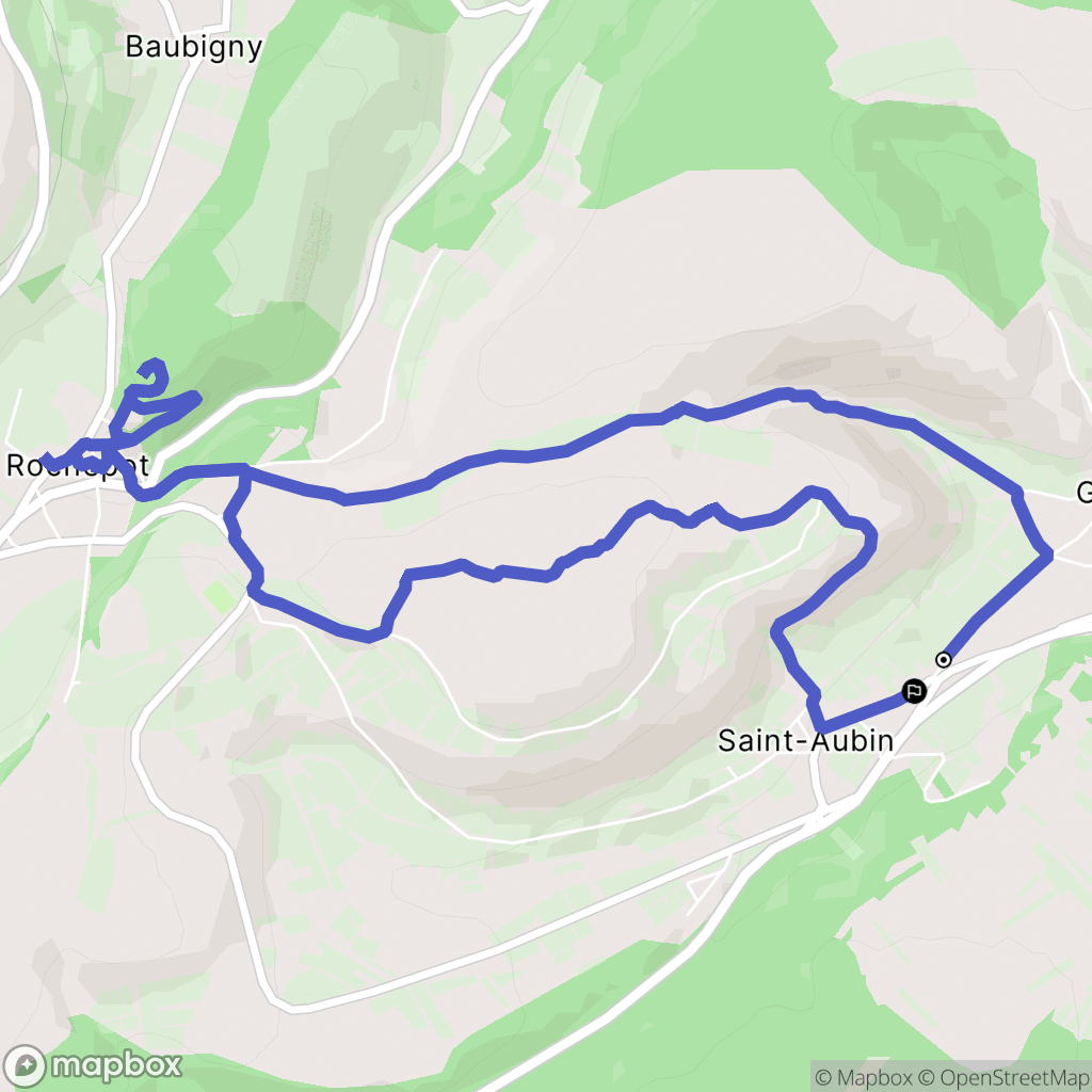 Saint-Aubin : carte du parcours de randonnée - France