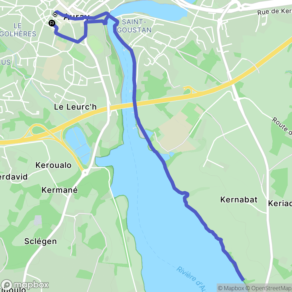 Auray : carte du parcours de randonnée - France