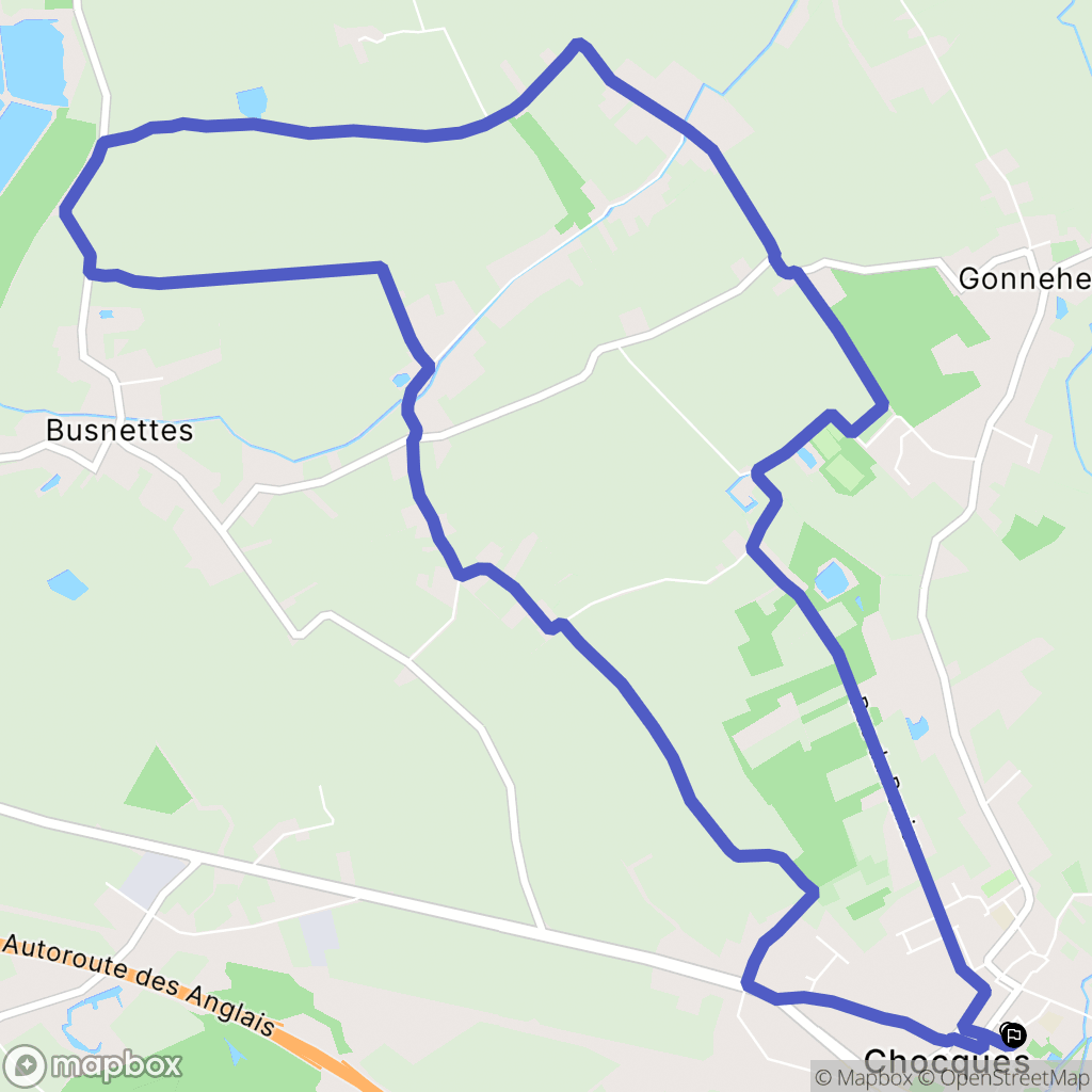 Chocques : carte du parcours de randonnée - France