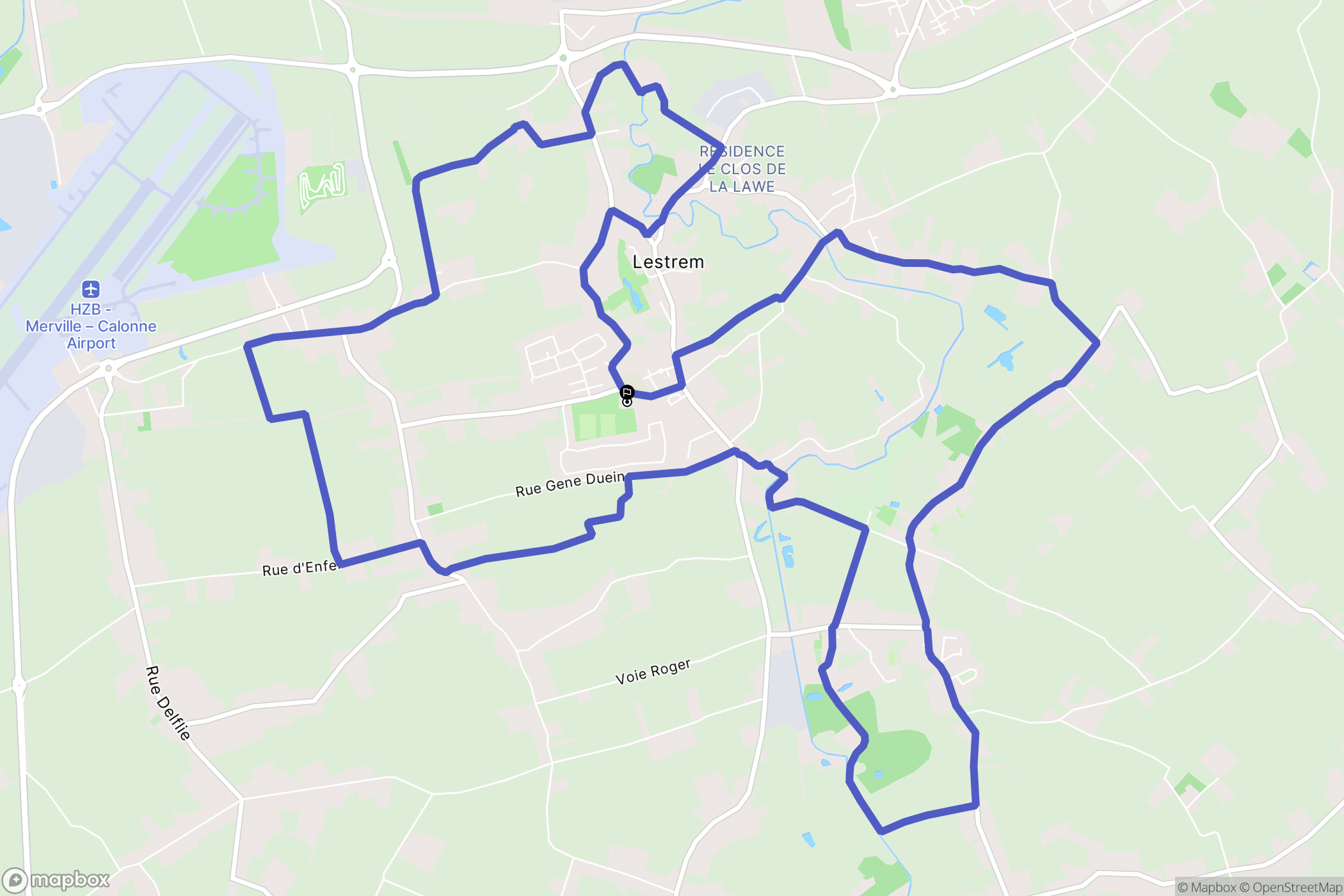 Lestrem : carte du parcours de randonnée - France