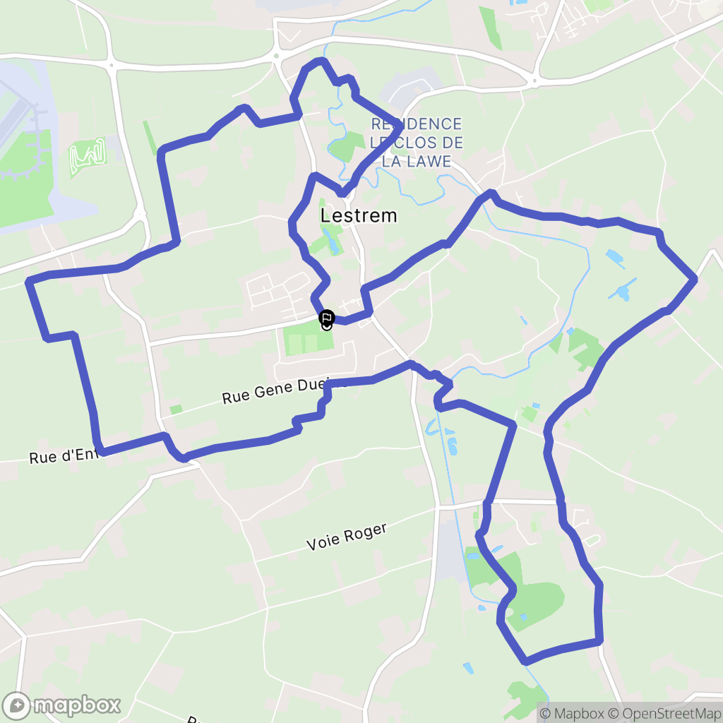 Lestrem : carte du parcours de randonnée - France