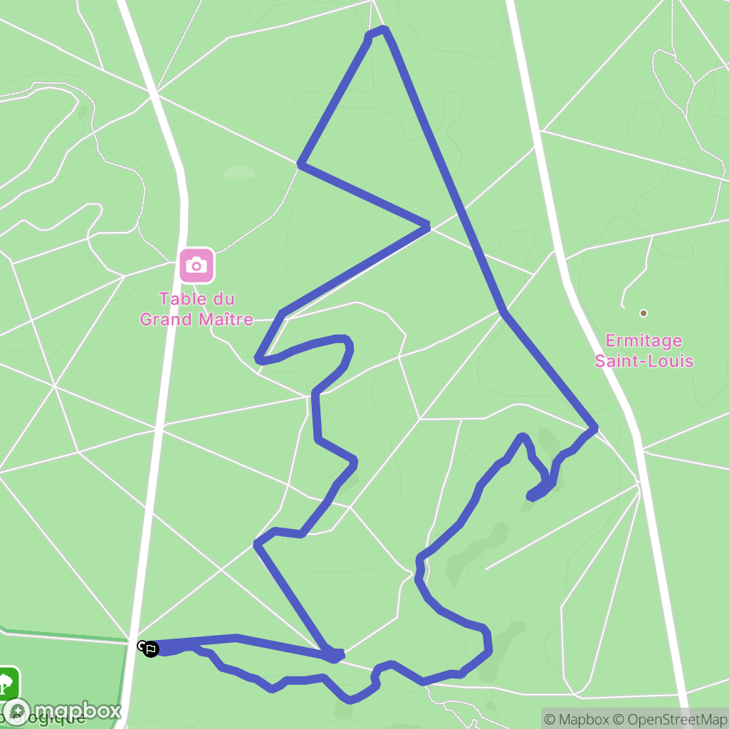Fontainebleau : carte du parcours de randonnée - France