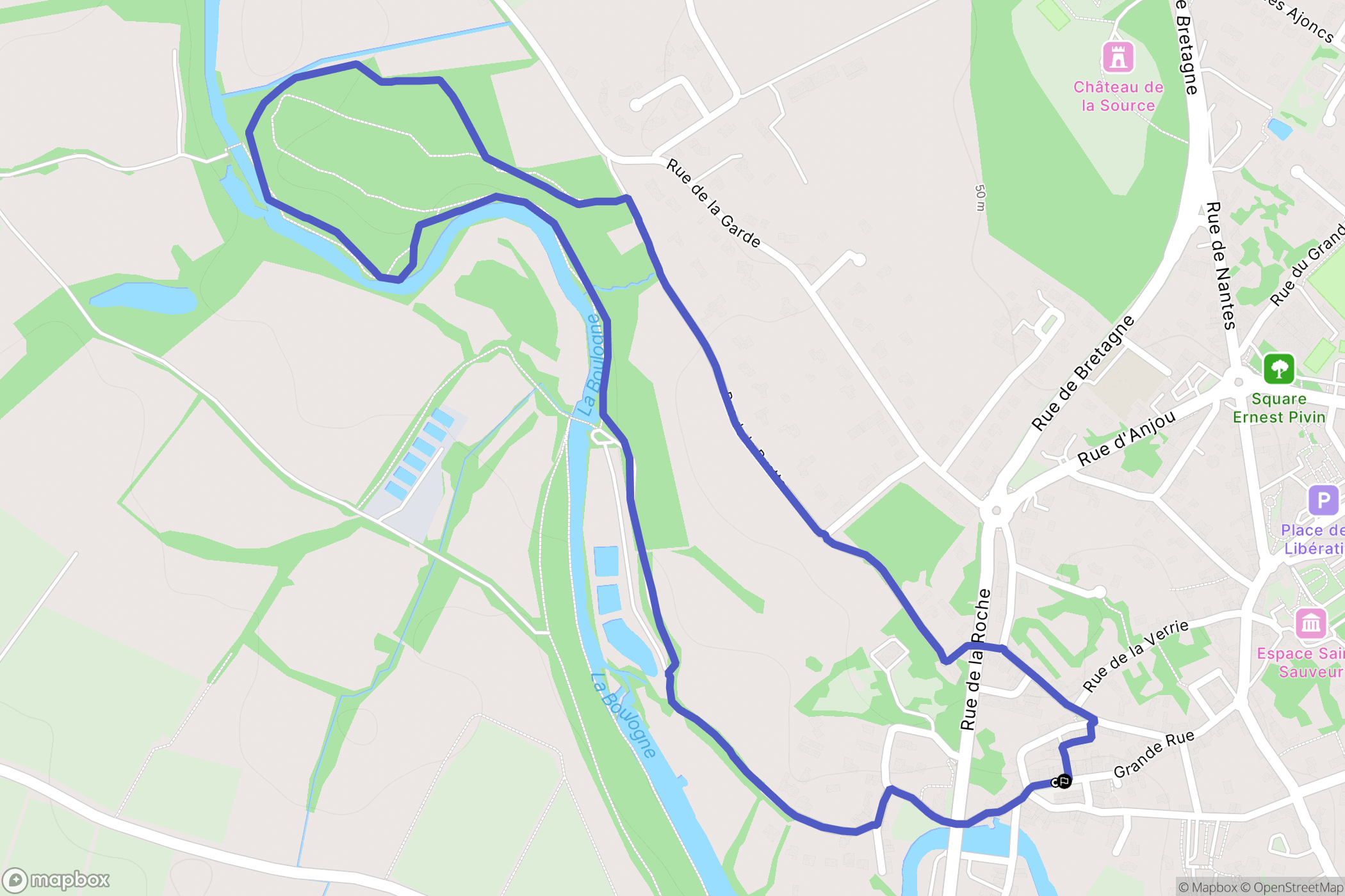 Rocheservière : carte du parcours de randonnée - France