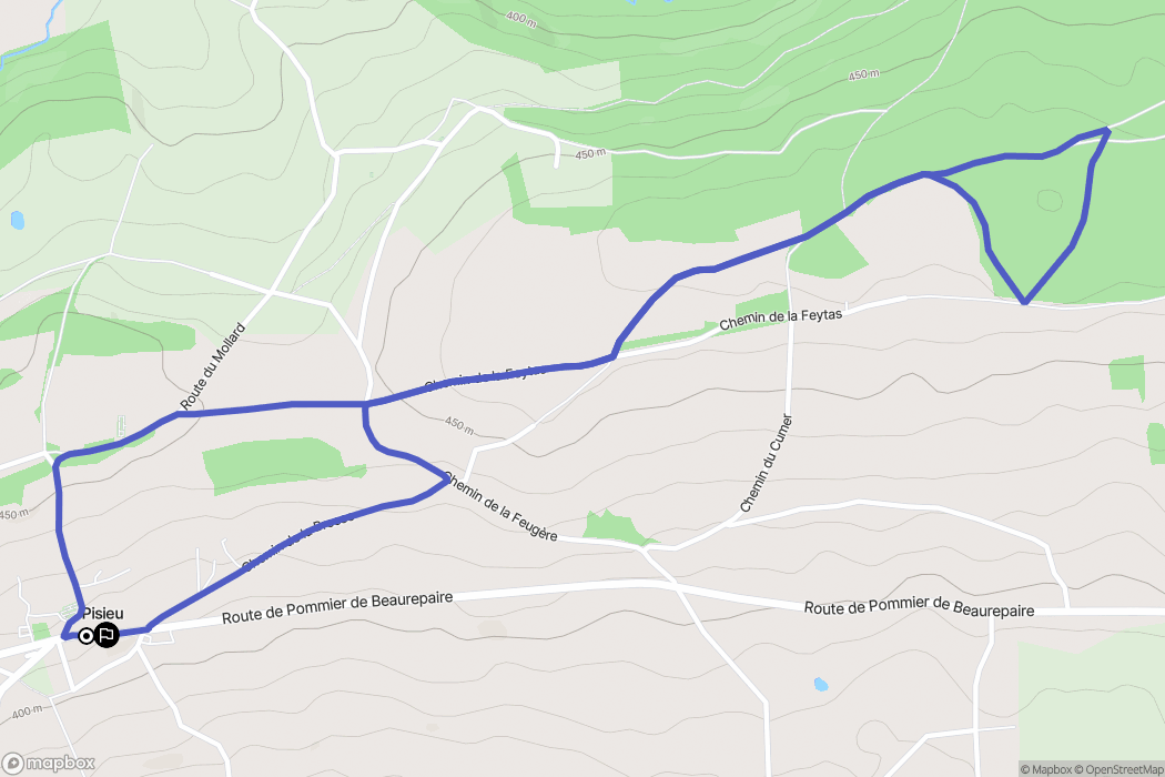 Pisieu : carte du parcours de randonnée - France