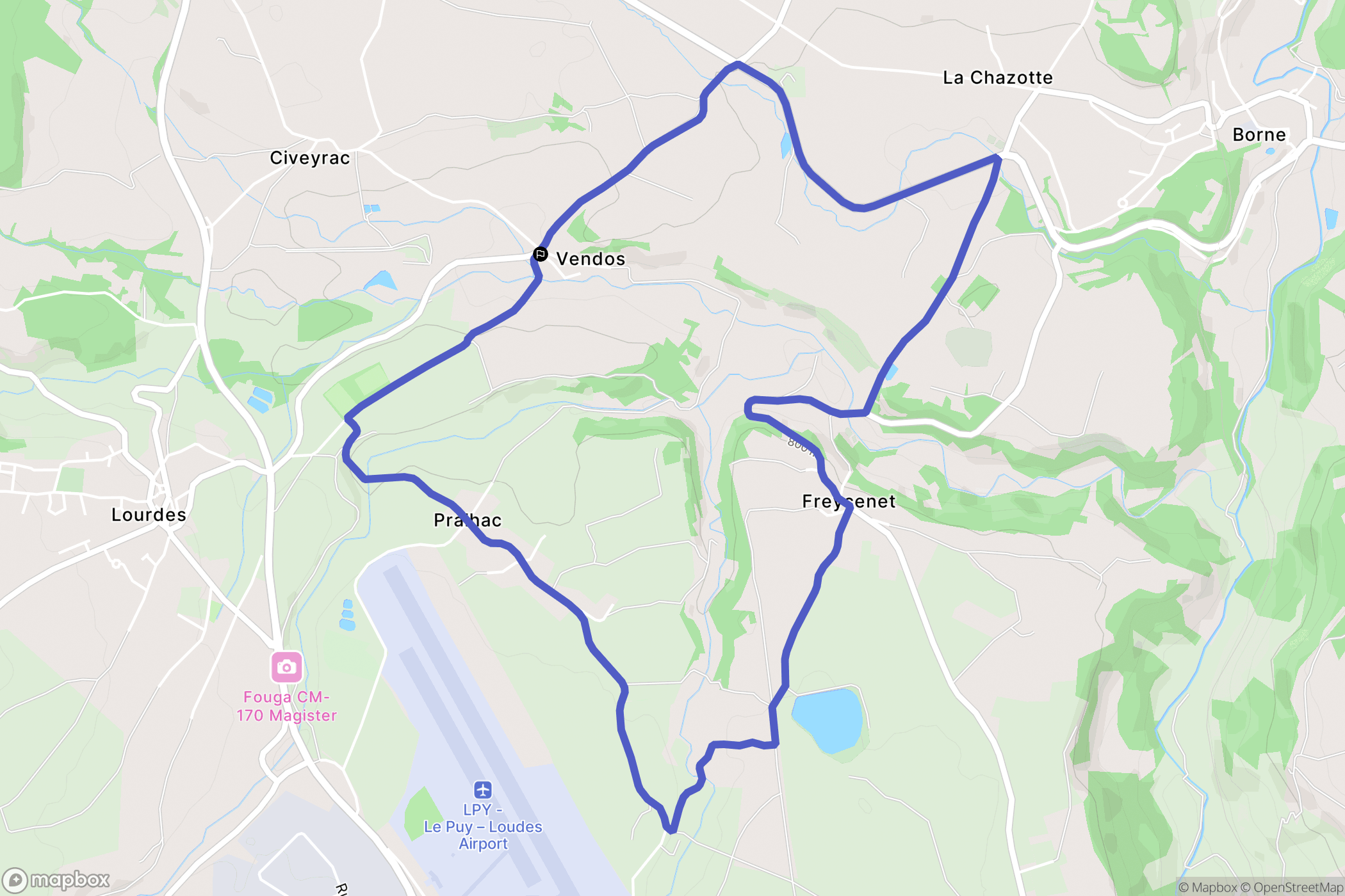 Loudes : carte du parcours de randonnée - France