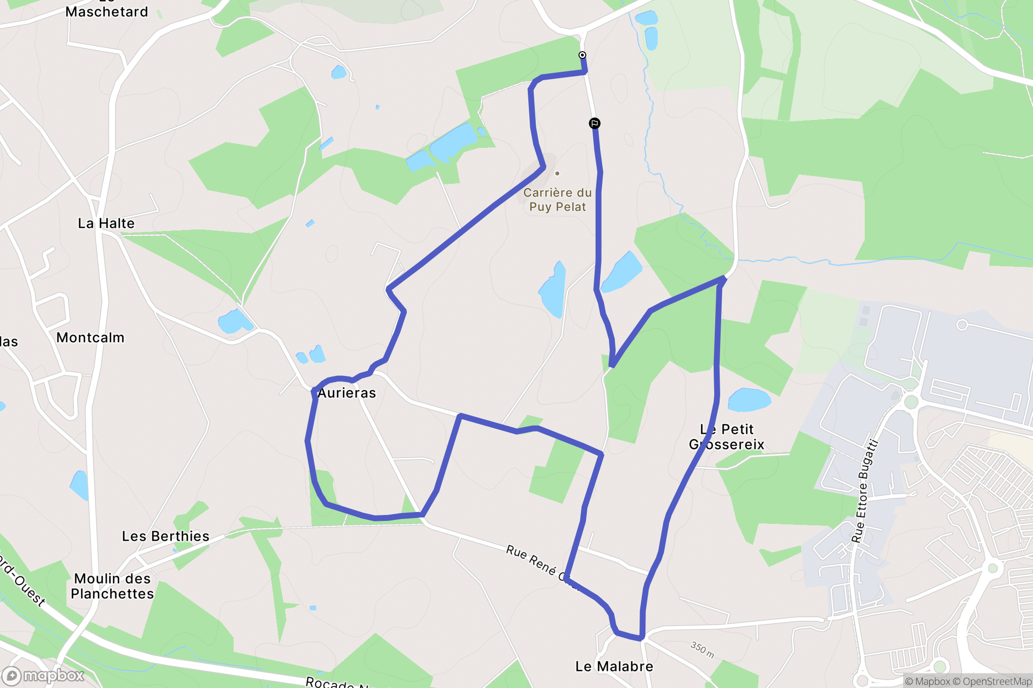 Chaptelat : carte du parcours de randonnée - France