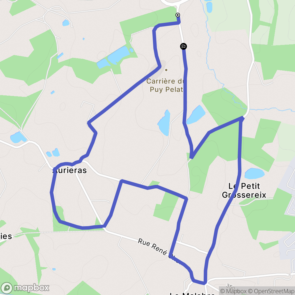 Chaptelat : carte du parcours de randonnée - France