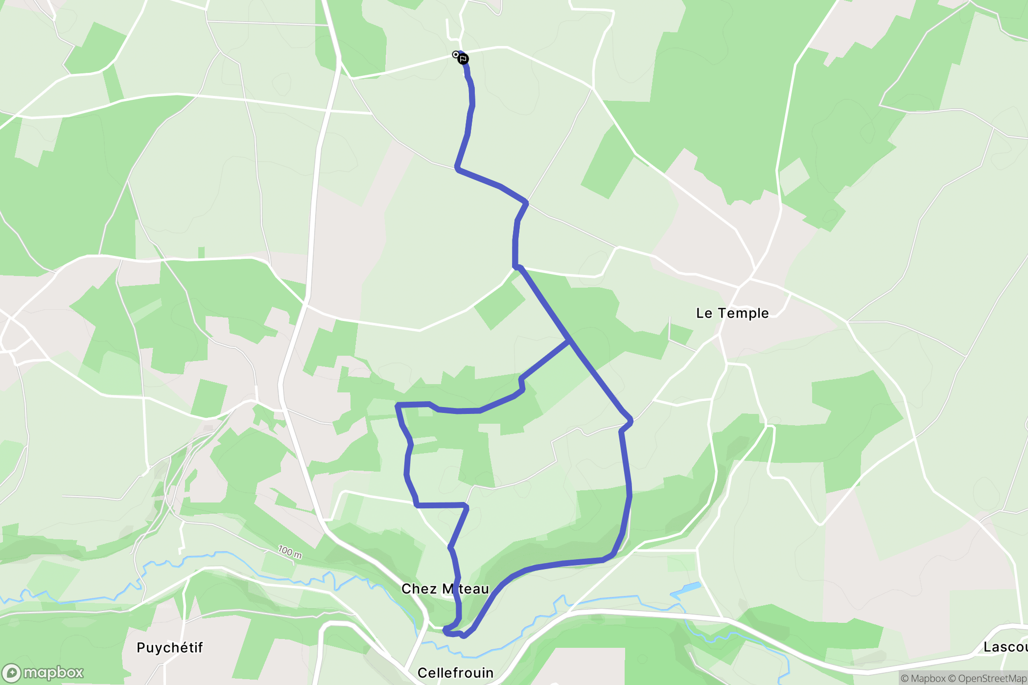 Cellefrouin : carte du parcours de randonnée - France