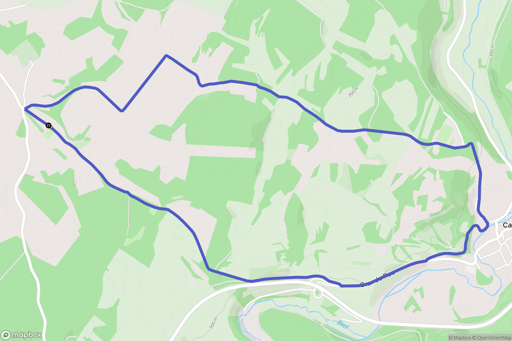 Montcey : carte du parcours de randonnée - France
