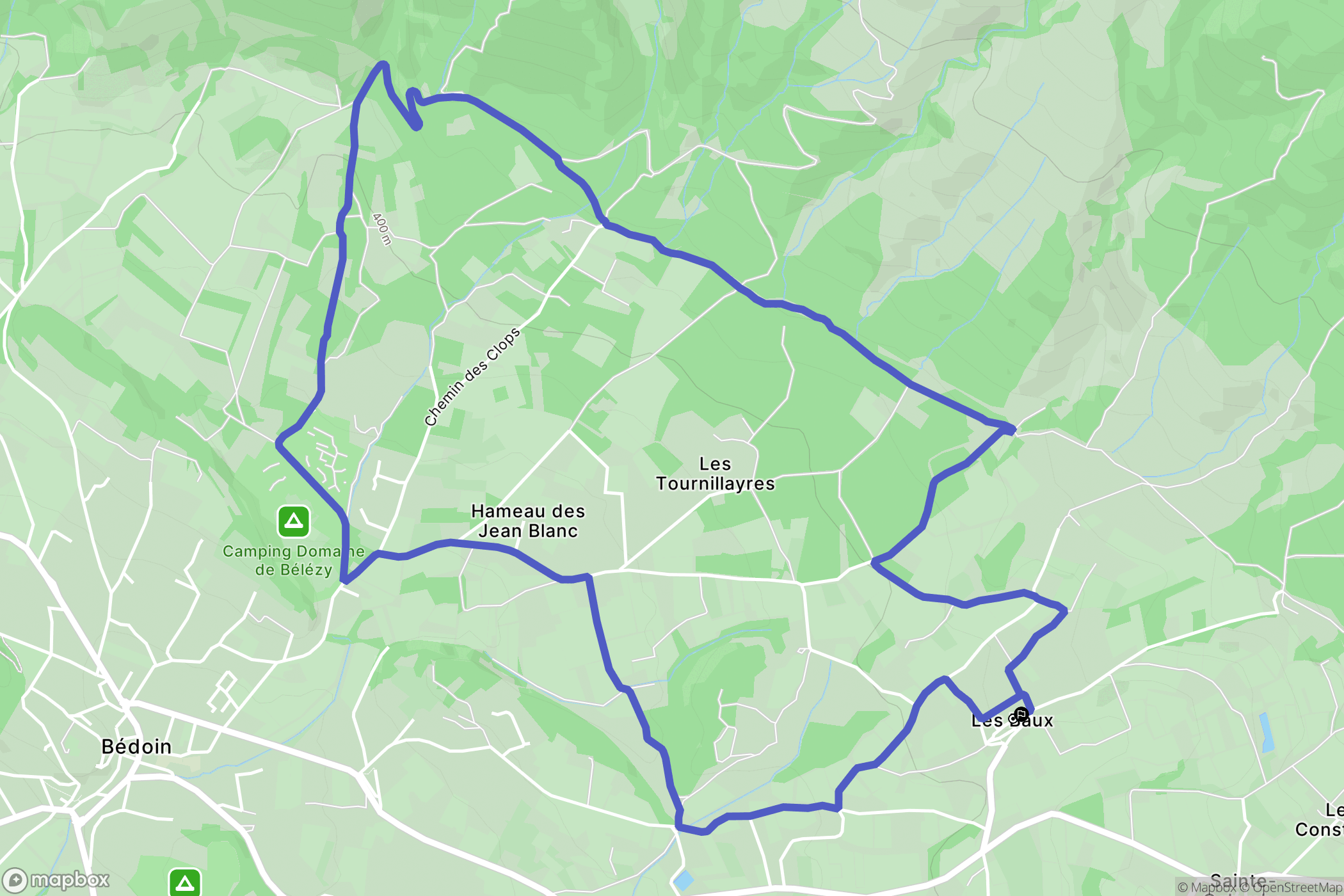 Bédoin : carte du parcours de randonnée - France