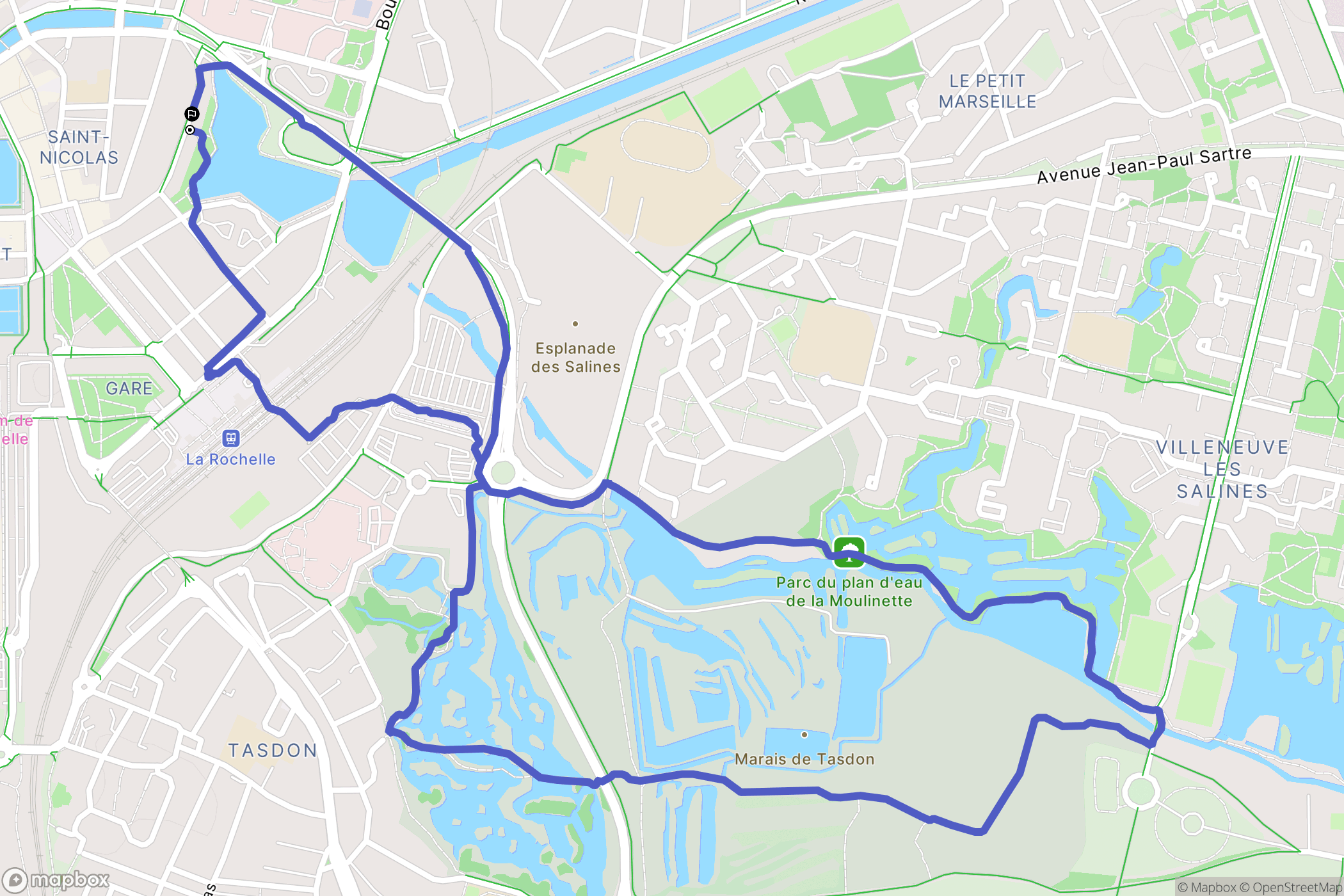 La Rochelle : carte du parcours de randonnée - France