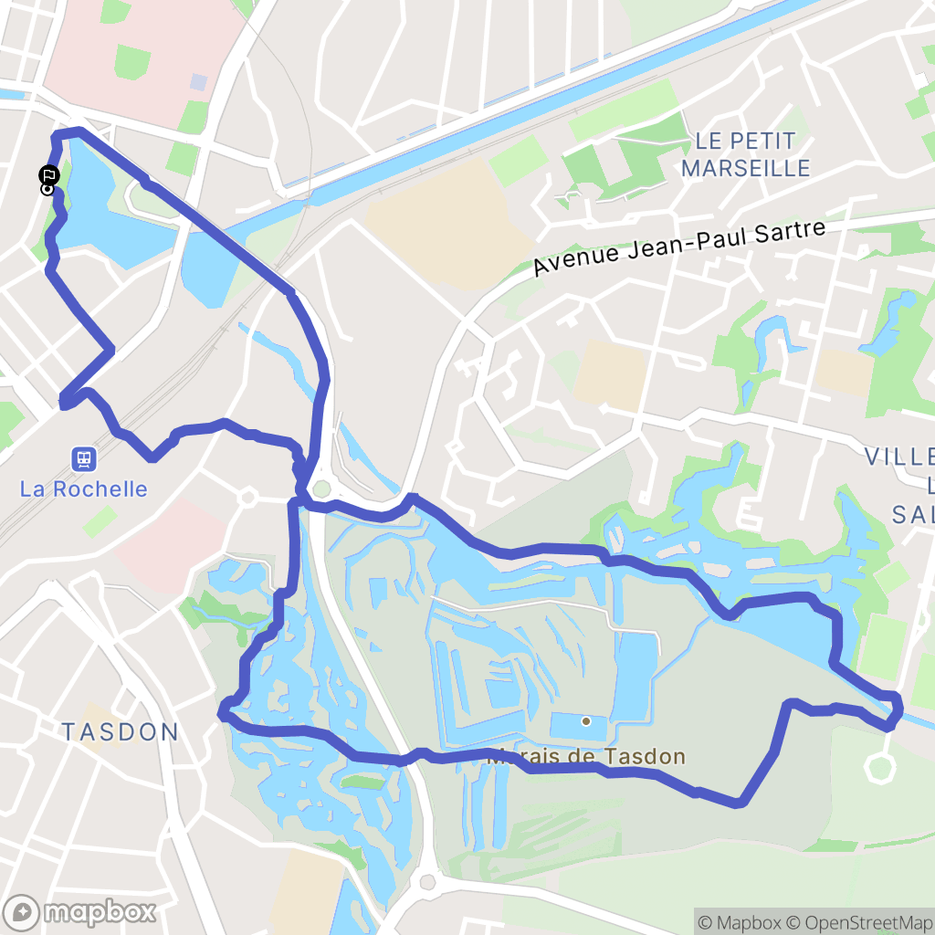 La Rochelle : carte du parcours de randonnée - France