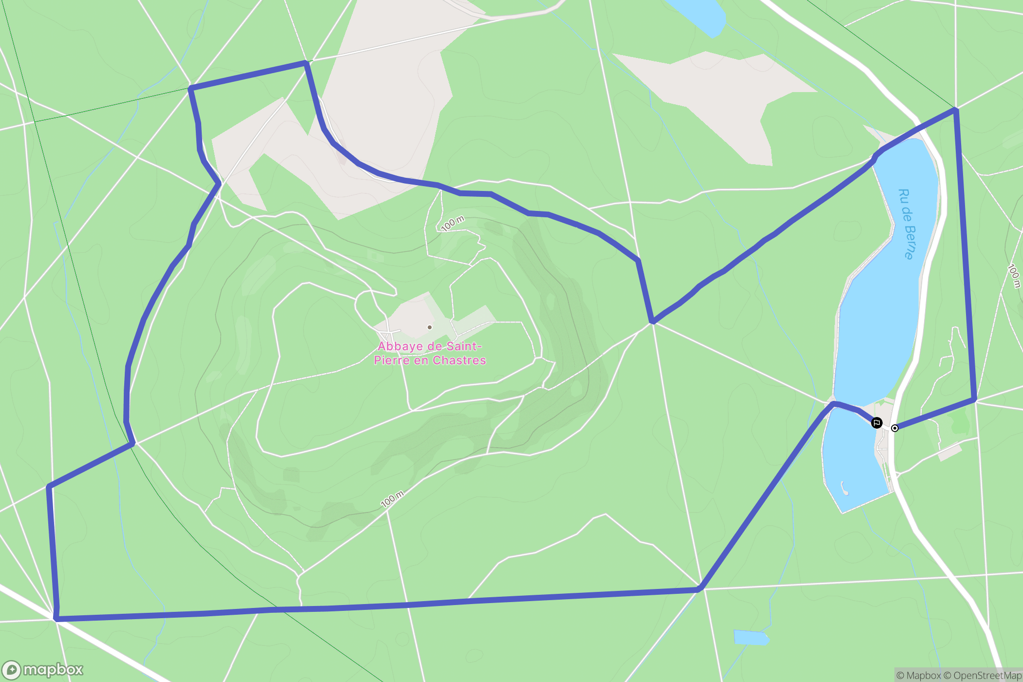 Vieux-Moulin : carte du parcours de randonnée - France