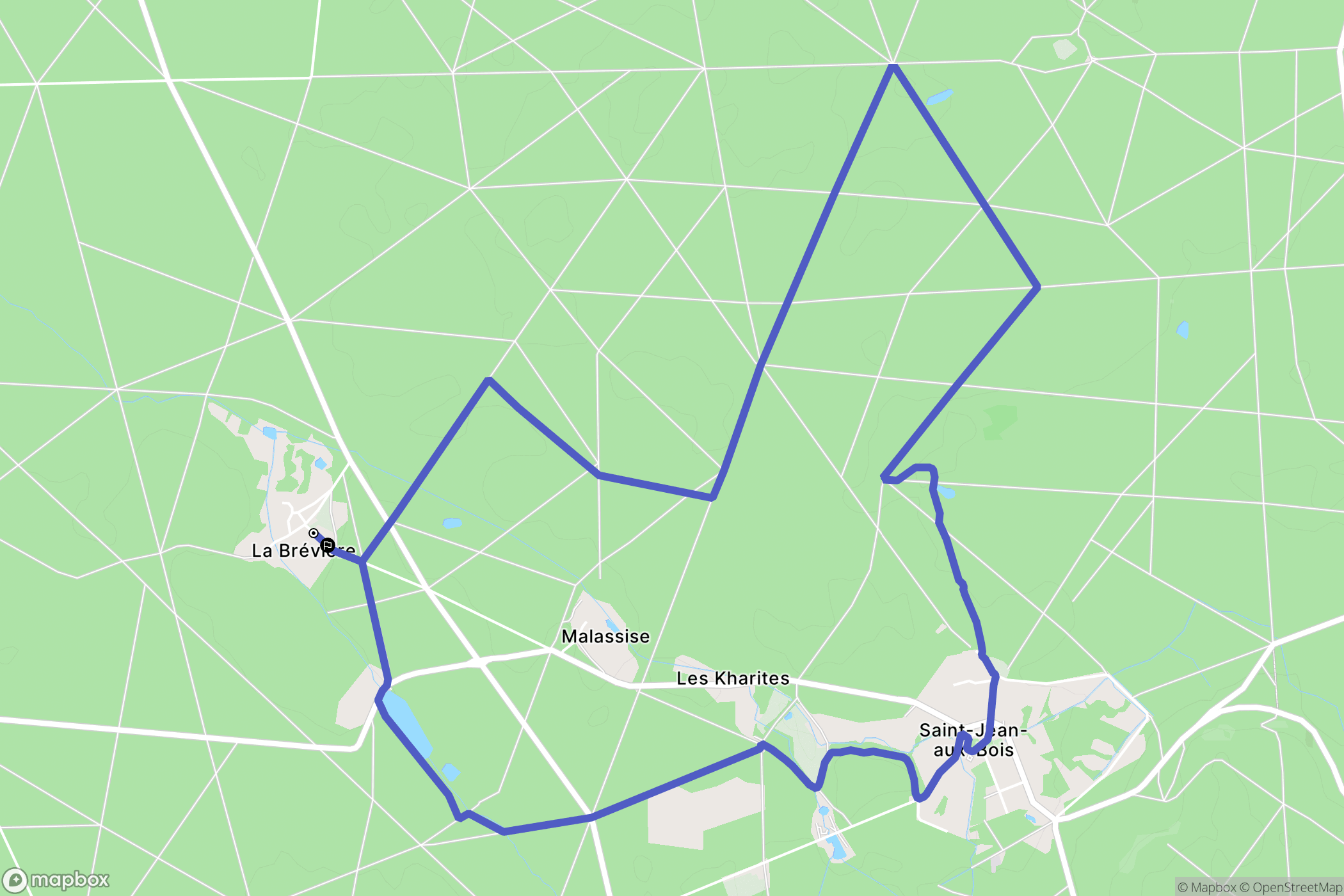 Saint-Jean-aux-Bois : carte du parcours de randonnée - France