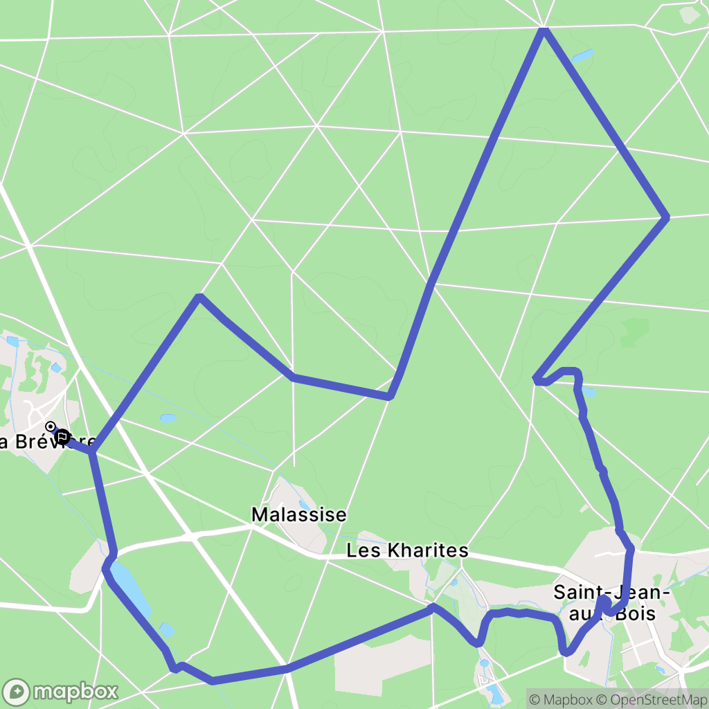 Saint-Jean-aux-Bois : carte du parcours de randonnée - France