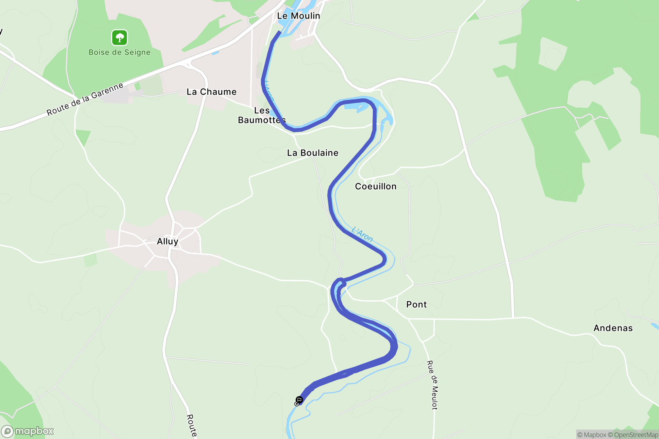 Alluy : carte du parcours de randonnée - France