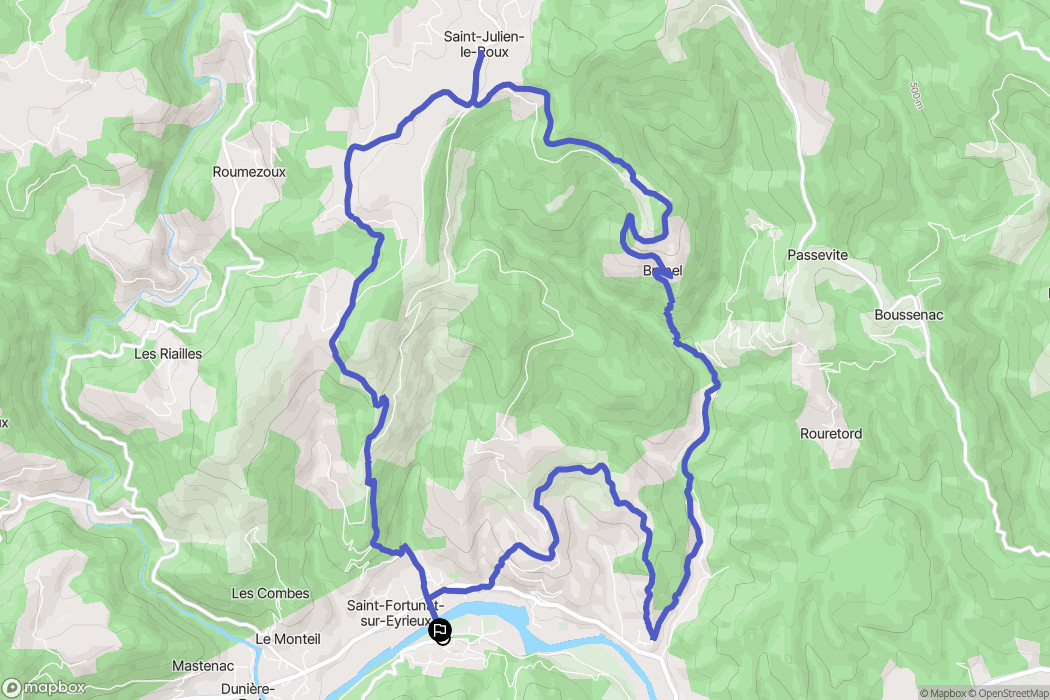 Saint-Fortunat-sur-Eyrieux : carte du parcours de randonnée - France